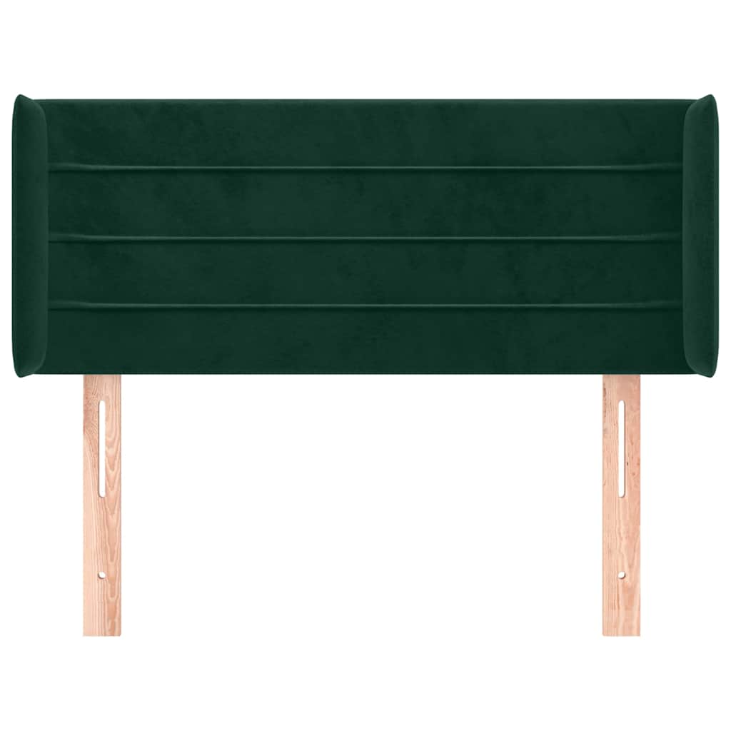 Sötétzöld bársony fejtámla 93x16x78/88 cm 3