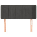 Sötétszürke bársony fejtámla szárnyakkal 83x16x78/88 cm 3