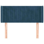 Sötétkék bársony fejtámla 83x16x78/88 cm 3