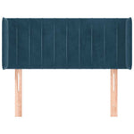 Sötétkék bársony fejtámla 93x16x78/88 cm 3