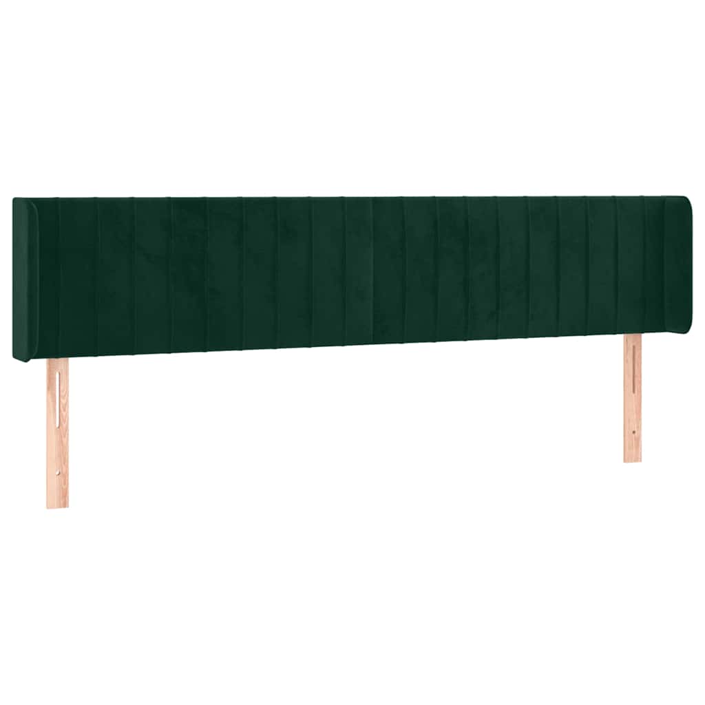 Sötétzöld bársony szárnyas fejtámla 163x16x78/88 cm 2