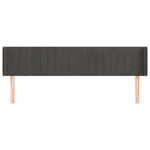 Sötétszürke bársony szárnyas fejtámla 203x16x78/88 cm 3