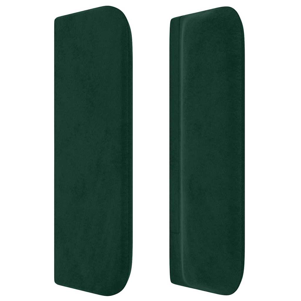 Sötétzöld bársony szárnyas fejtámla 203x16x78/88 cm 4