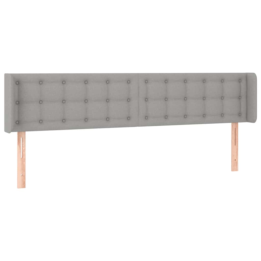 Világosszürke szövet fejtámla szárnyakkal 203x16x78/88 cm 2