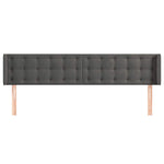 Sötétszürke bársony szárnyas fejtámla 203x16x78/88 cm 3