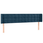 Sötétkék bársony szárnyas fejtámla 203x16x78/88 cm 2