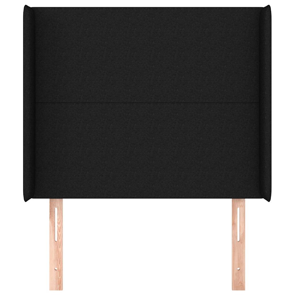 Fekete szövet fejtámla szárnyakkal 83x16x118/128 cm 3
