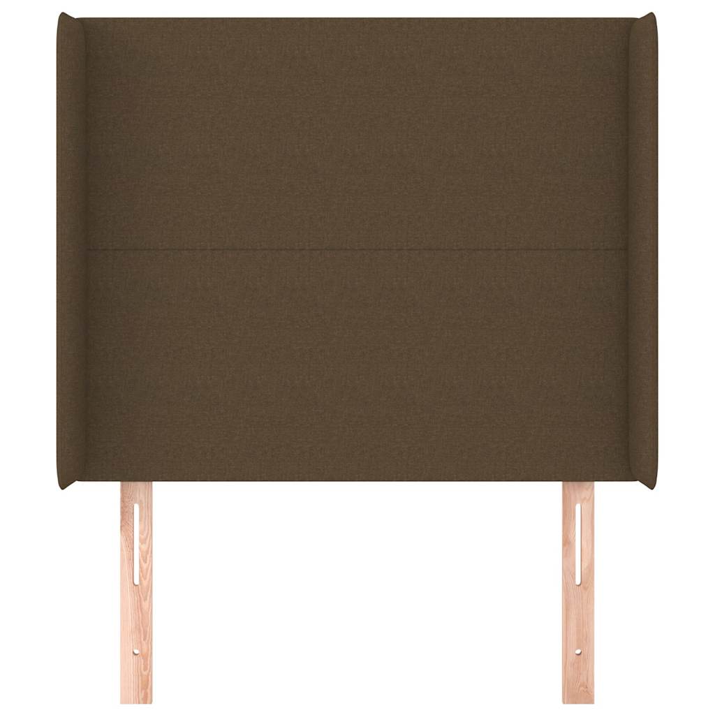 Sötétbarna szövet fejtámla szárnyakkal 93x16x118/128 cm 3
