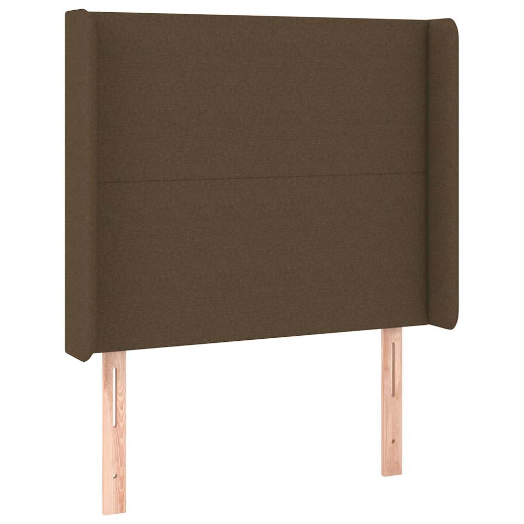 Sötétbarna szövet fejtámla szárnyakkal 103x16x118/128 cm 2