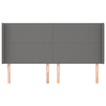Sötétszürke szövet fejtámla szárnyakkal 203x16x118/128 cm 3