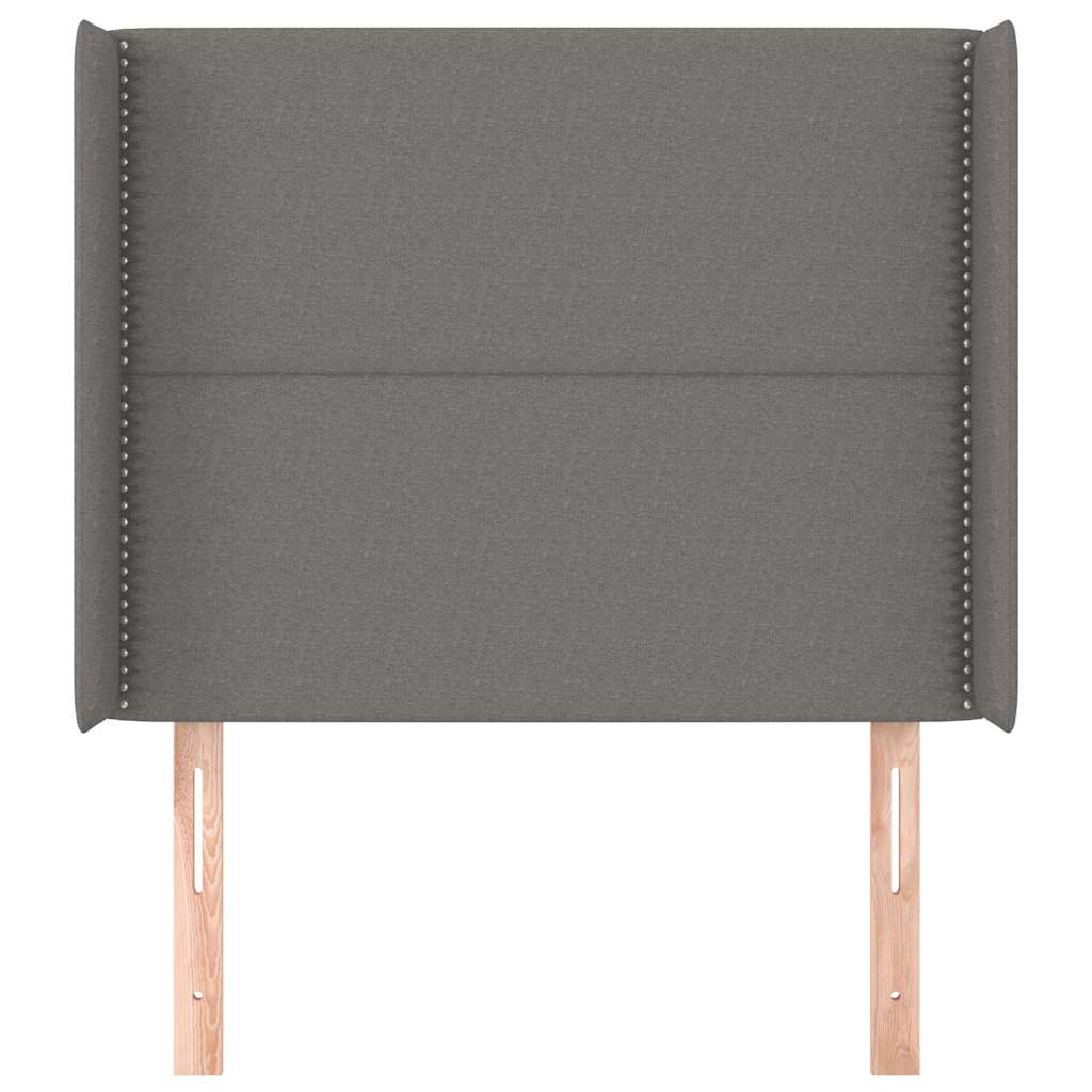 Sötétszürke szövet fejtámla szárnyakkal 103x16x118/128 cm 3