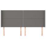 Sötétszürke szövet fejtámla szárnyakkal 203x16x118/128 cm 3