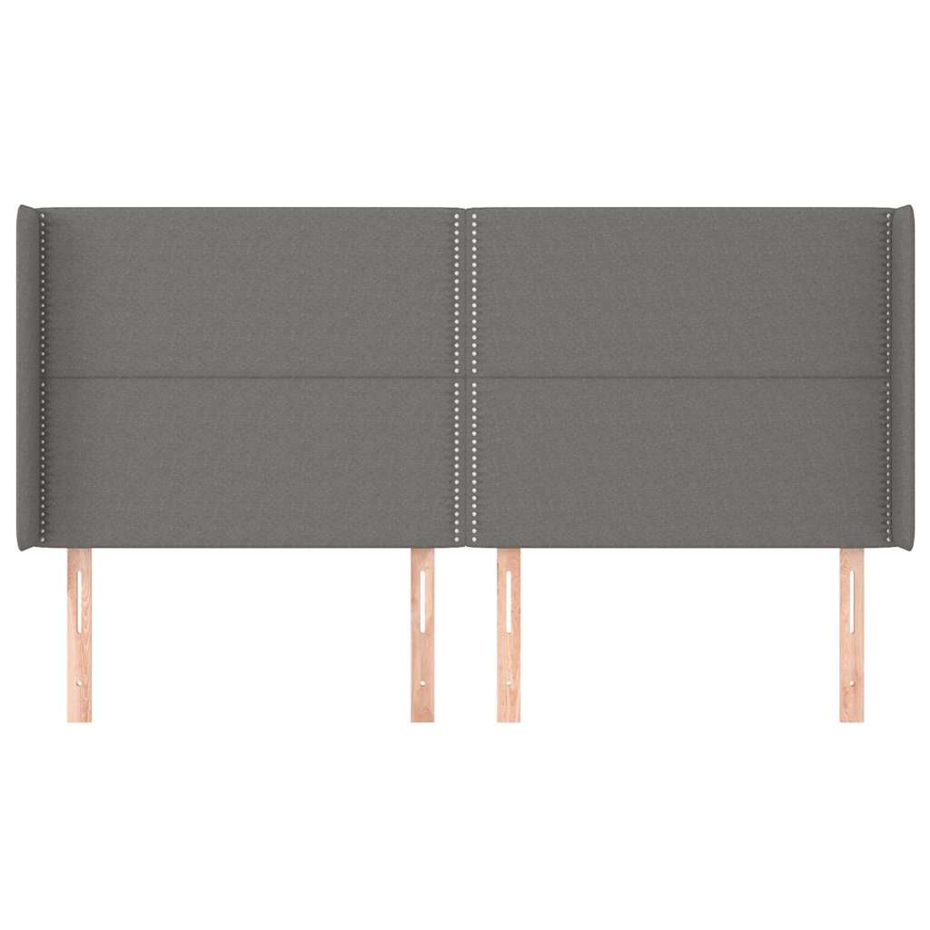 Sötétszürke szövet fejtámla szárnyakkal 203x16x118/128 cm 3