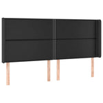 Fekete műbőr fejtámla szárnyakkal 203x16x118/128 cm 2