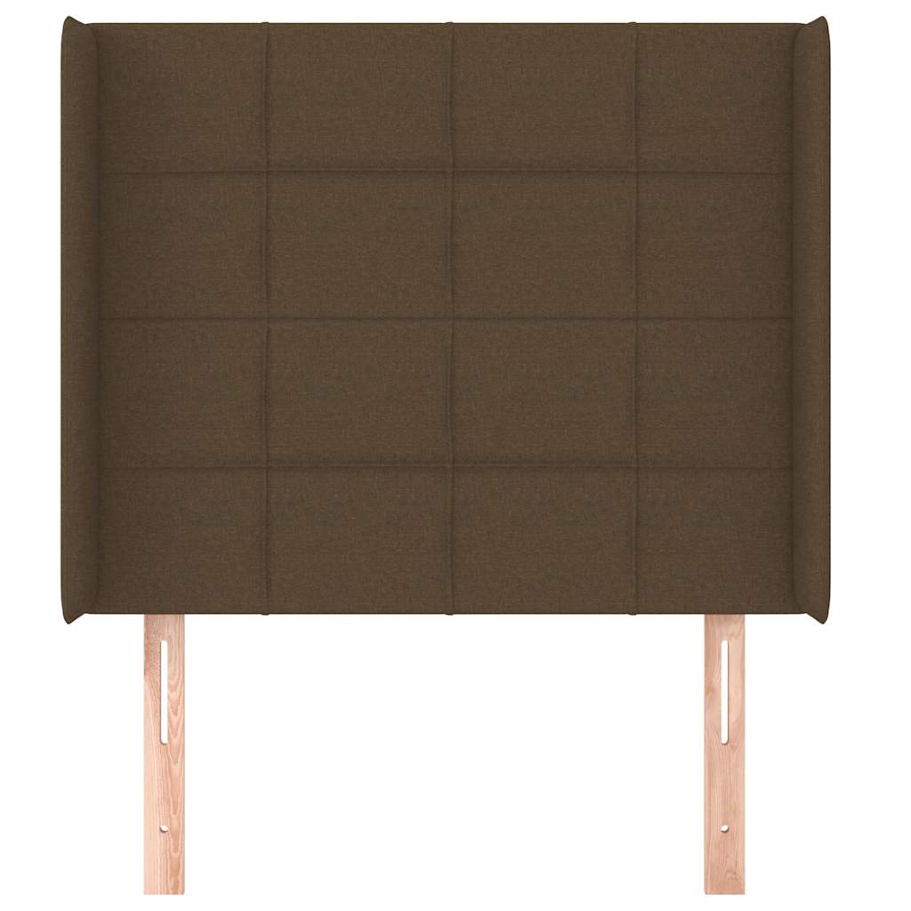 Sötétbarna szövet fejtámla szárnyakkal 83x16x118/128 cm 3