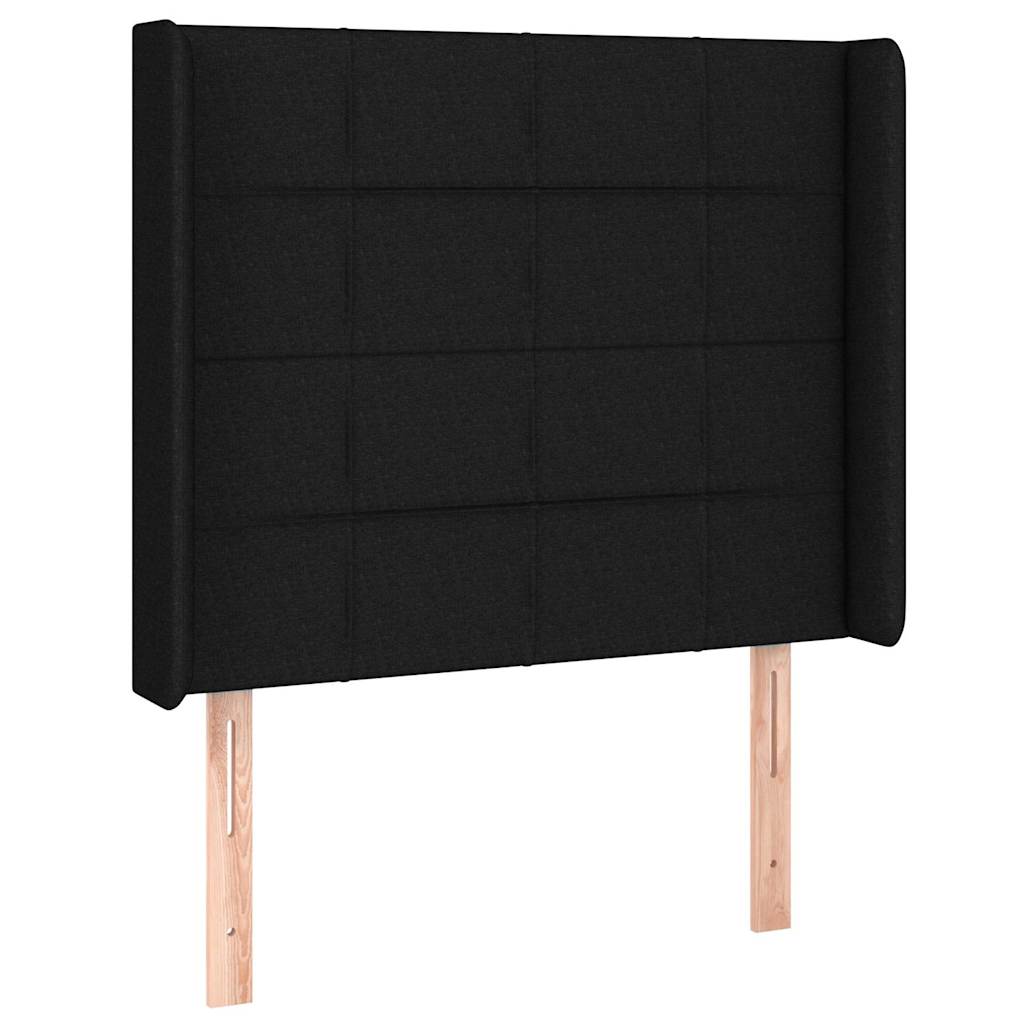 Fekete szövet fejtámla szárnyakkal 103x16x118/128 cm 2