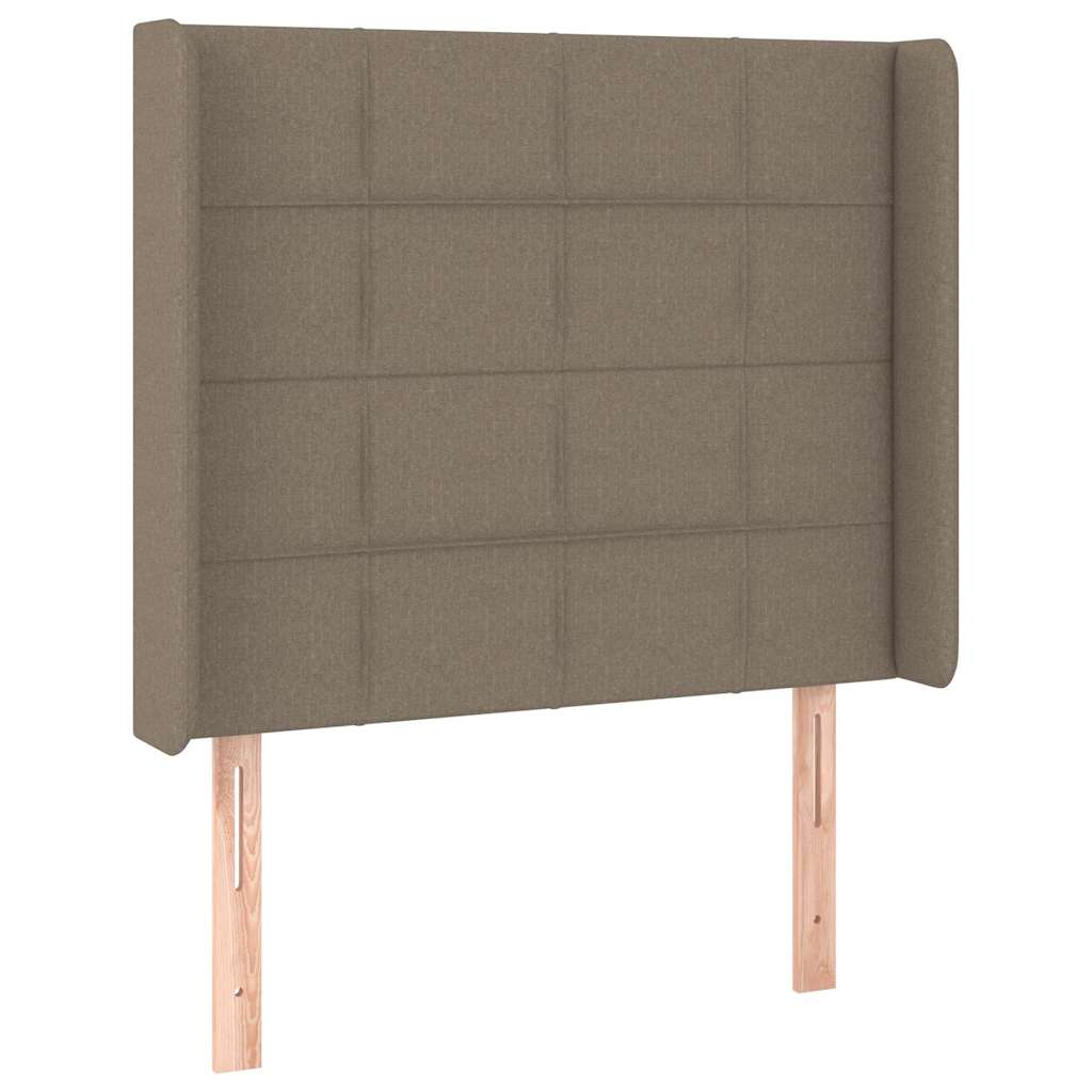 Tópszínű szövet fejtámla szárnyakkal 103x16x118/128 cm 2