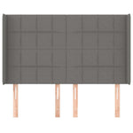 Sötétszürke szövet fejtámla szárnyakkal 147x16x118/128 cm 3