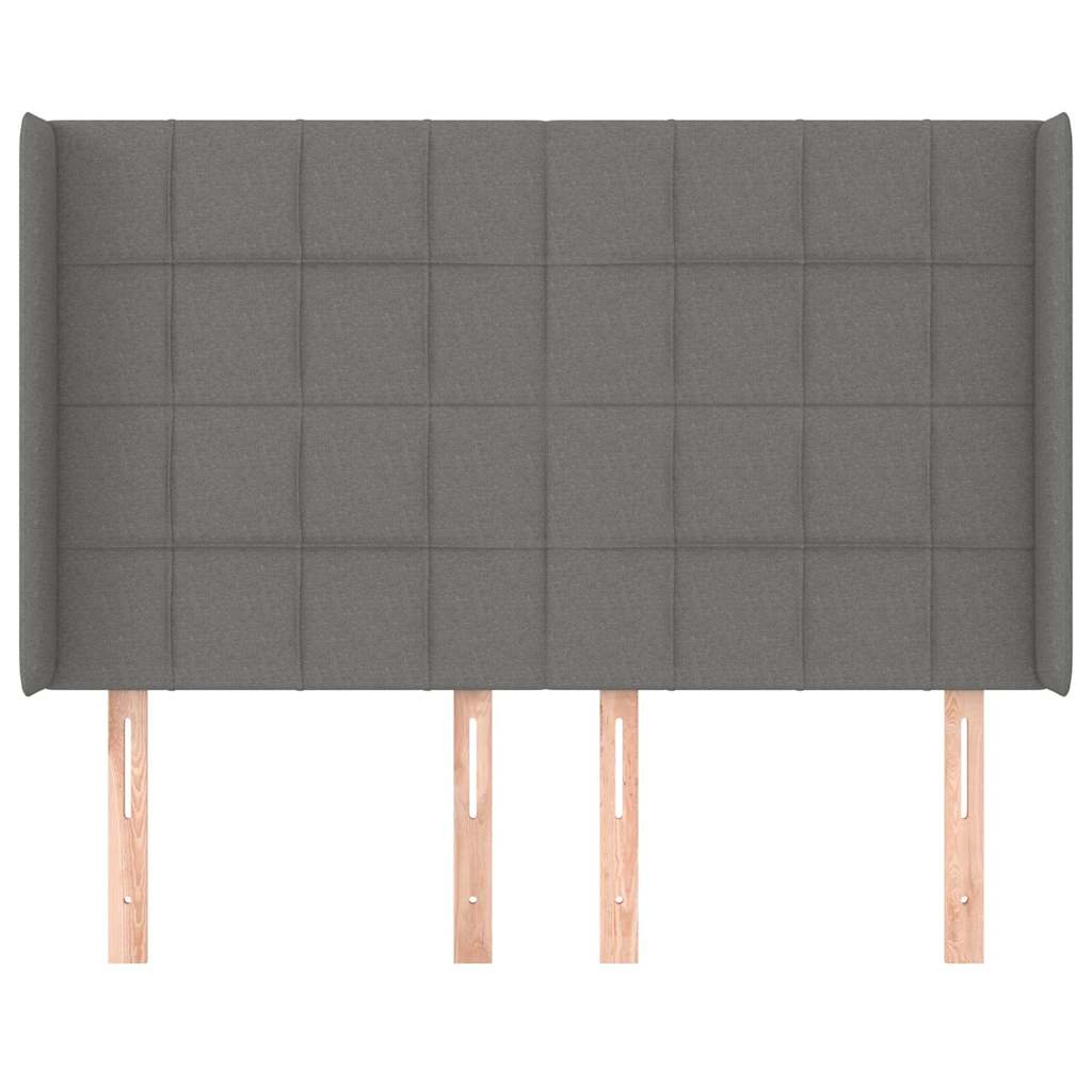 Sötétszürke szövet fejtámla szárnyakkal 147x16x118/128 cm 3