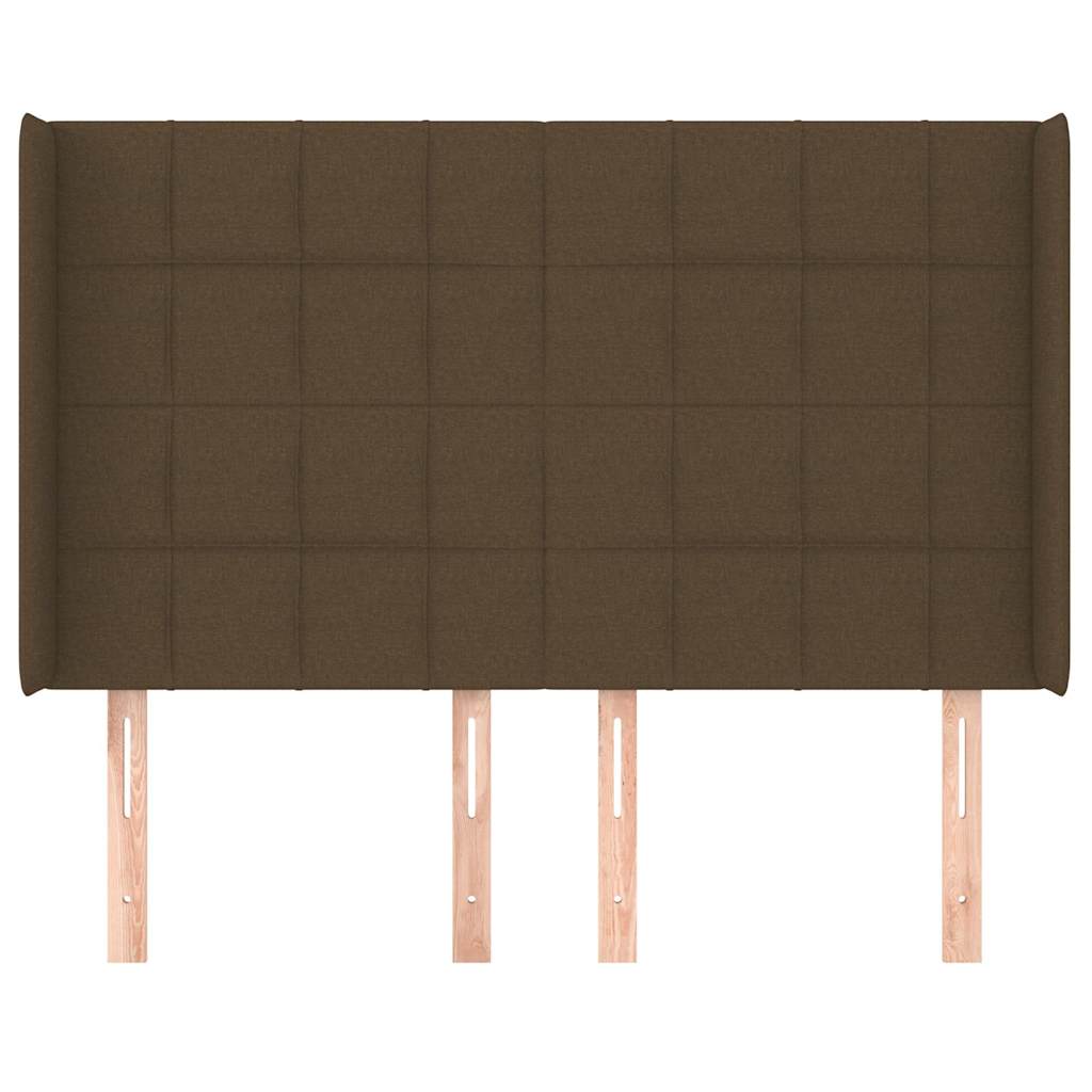 Sötétbarna szövet fejtámla szárnyakkal 147x16x118/128 cm 3