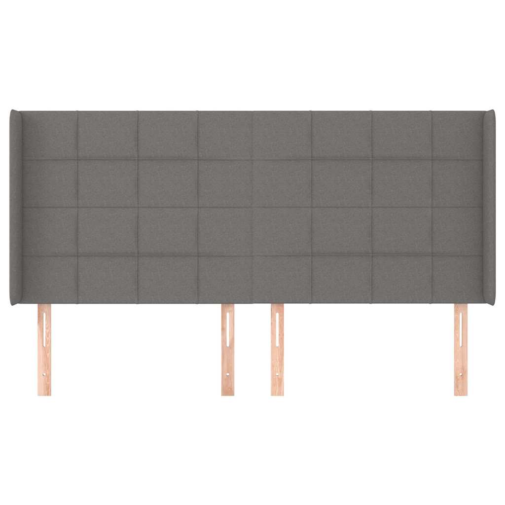 Sötétszürke szövet fejtámla szárnyakkal 183x16x118/128 cm 3