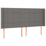 Sötétszürke szövet fejtámla szárnyakkal 203x16x118/128 cm 2