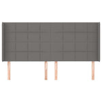 Sötétszürke szövet fejtámla szárnyakkal 203x16x118/128 cm 3