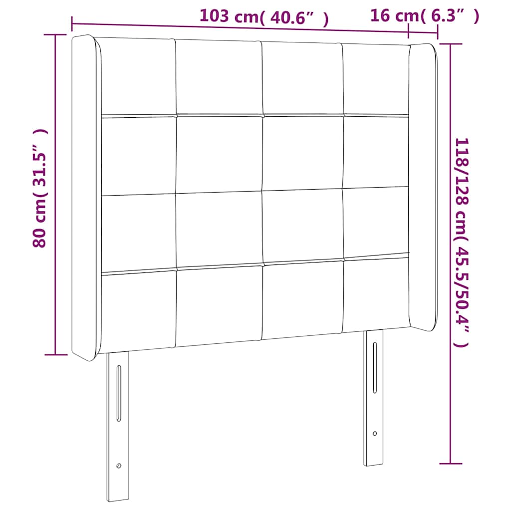 Sötétkék bársony fejtámla szárnyakkal 203x23x118/128 cm 9