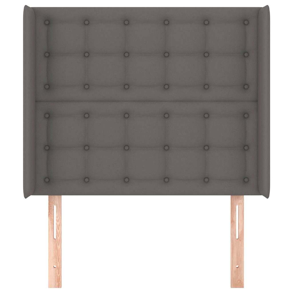 Szürke műbőr fejtámla szárnyakkal 93x16x118/128 cm 3