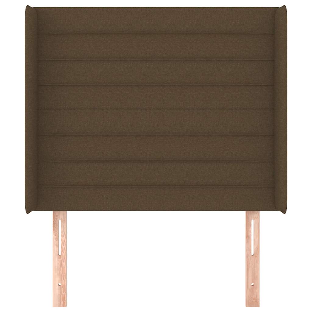 Sötétbarna szövet fejtámla szárnyakkal 83x16x118/128 cm 3
