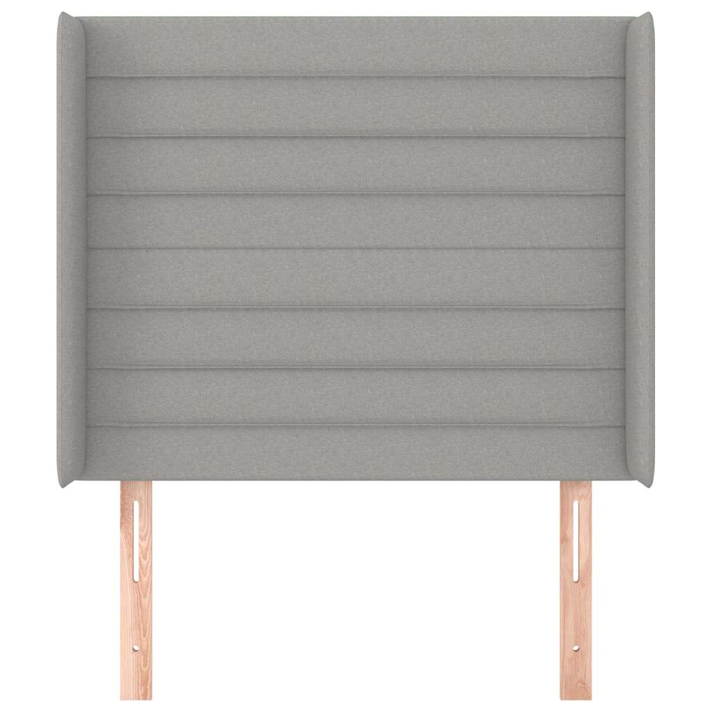 Világosszürke szövet fejtámla szárnyakkal 93x16x118/128 cm 3
