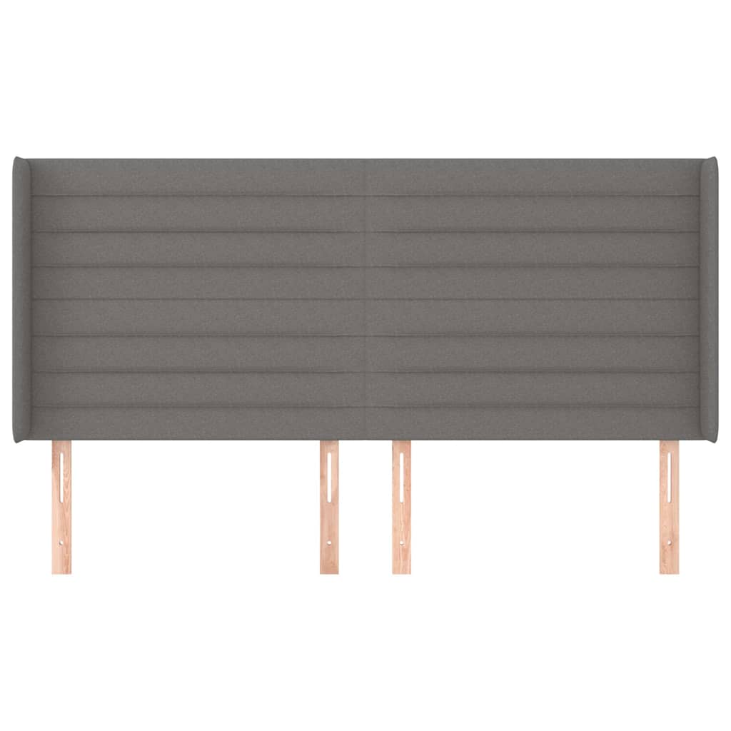 Sötétszürke szövet fejtámla szárnyakkal 183x16x118/128 cm 3