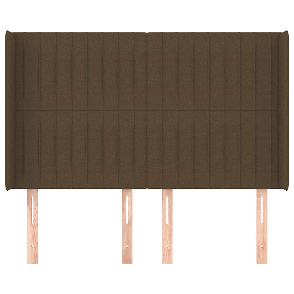 Sötétbarna szövet fejtámla szárnyakkal 147x16x118/128 cm 3