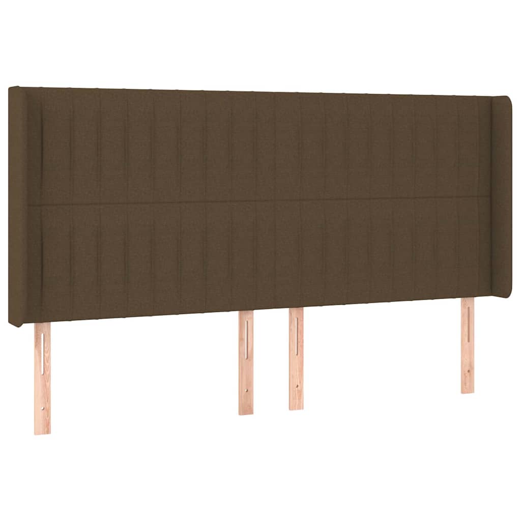 Sötétbarna szövet fejtámla szárnyakkal 183x16x118/128 cm 2