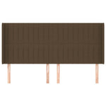Sötétbarna szövet fejtámla szárnyakkal 183x16x118/128 cm 3