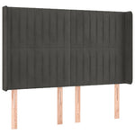 Sötétszürke bársony fejtámla szárnyakkal 147x16x118/128 cm 2