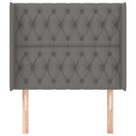 Sötétszürke szövet fejtámla szárnyakkal 93x16x118/128 cm 3