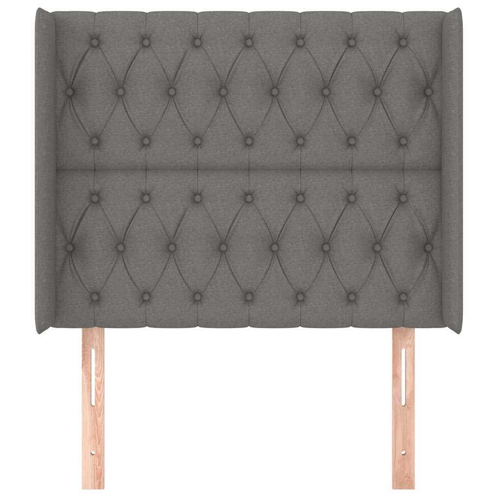 Sötétszürke szövet fejtámla szárnyakkal 93x16x118/128 cm 3