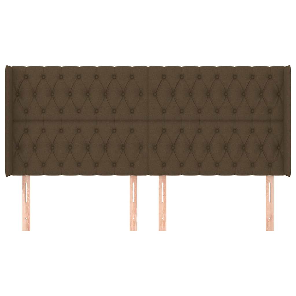 Sötétbarna szövet fejtámla szárnyakkal 203x16x118/128 cm 3