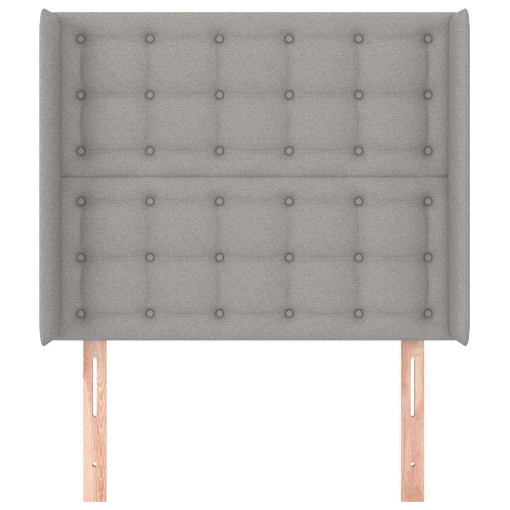 Világosszürke szövet fejtámla szárnyakkal 83x16x118/128 cm 3