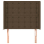Sötétbarna szövet fejtámla szárnyakkal 83x16x118/128 cm 3