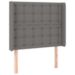 Sötétszürke szövet fejtámla szárnyakkal 93x16x118/128 cm 2