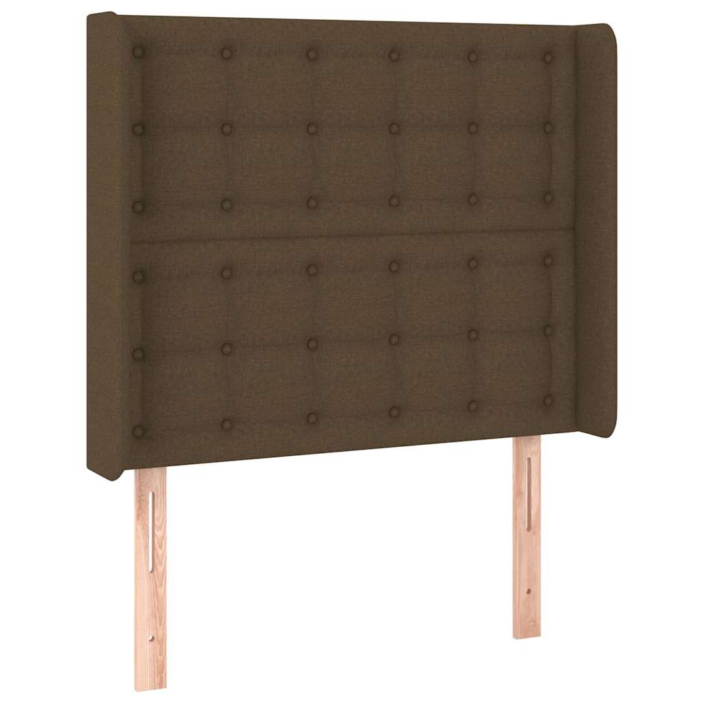 Sötétbarna szövet fejtámla szárnyakkal 103x16x118/128 cm 2