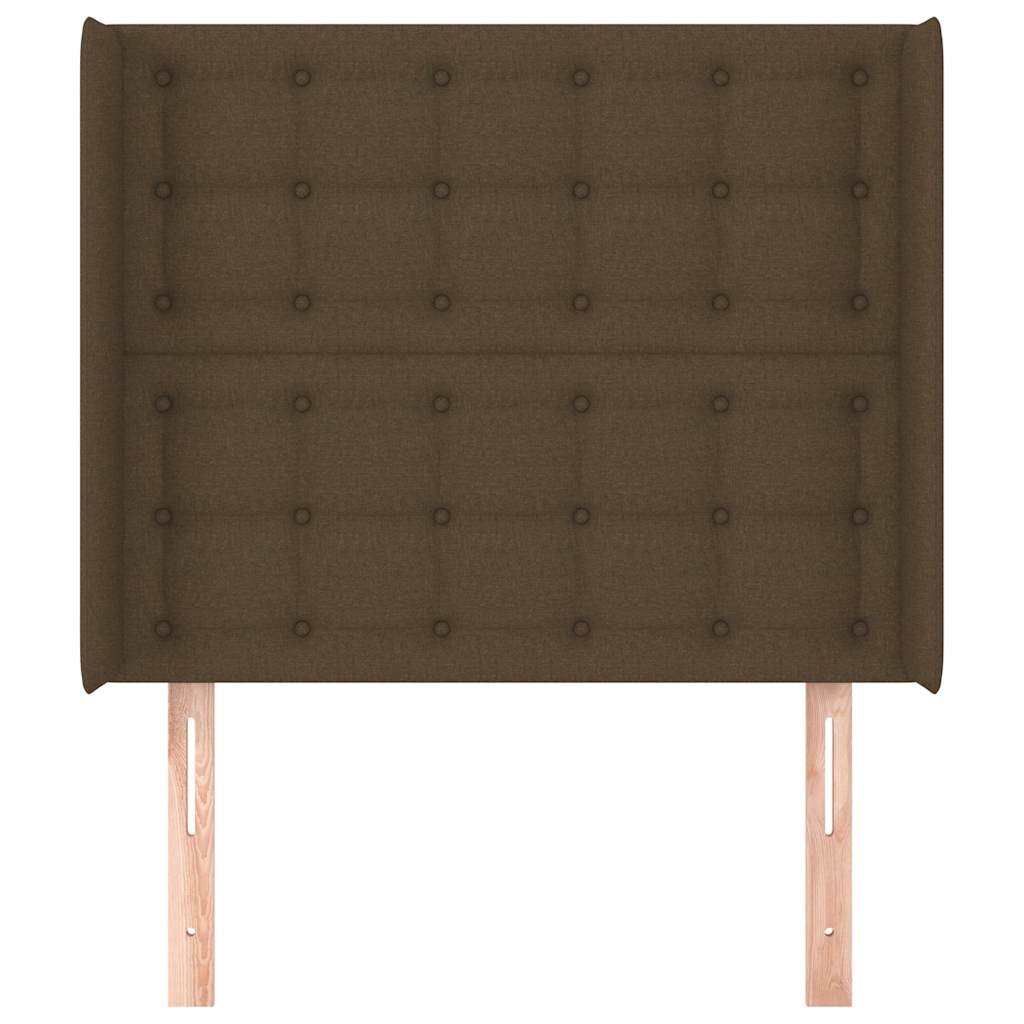 Sötétbarna szövet fejtámla szárnyakkal 103x16x118/128 cm 3