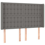 Sötétszürke szövet fejtámla szárnyakkal 147x16x118/128 cm 2