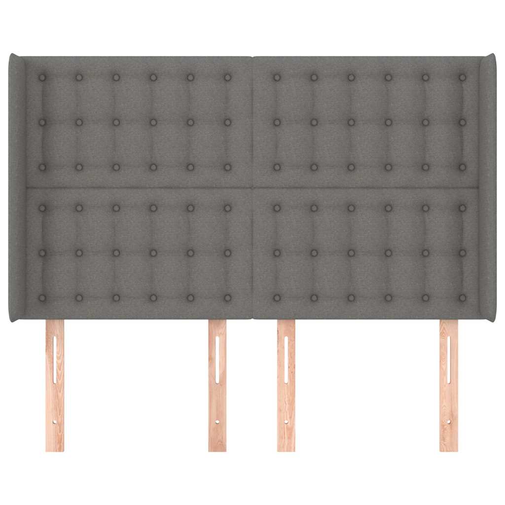 Sötétszürke szövet fejtámla szárnyakkal 147x16x118/128 cm 3