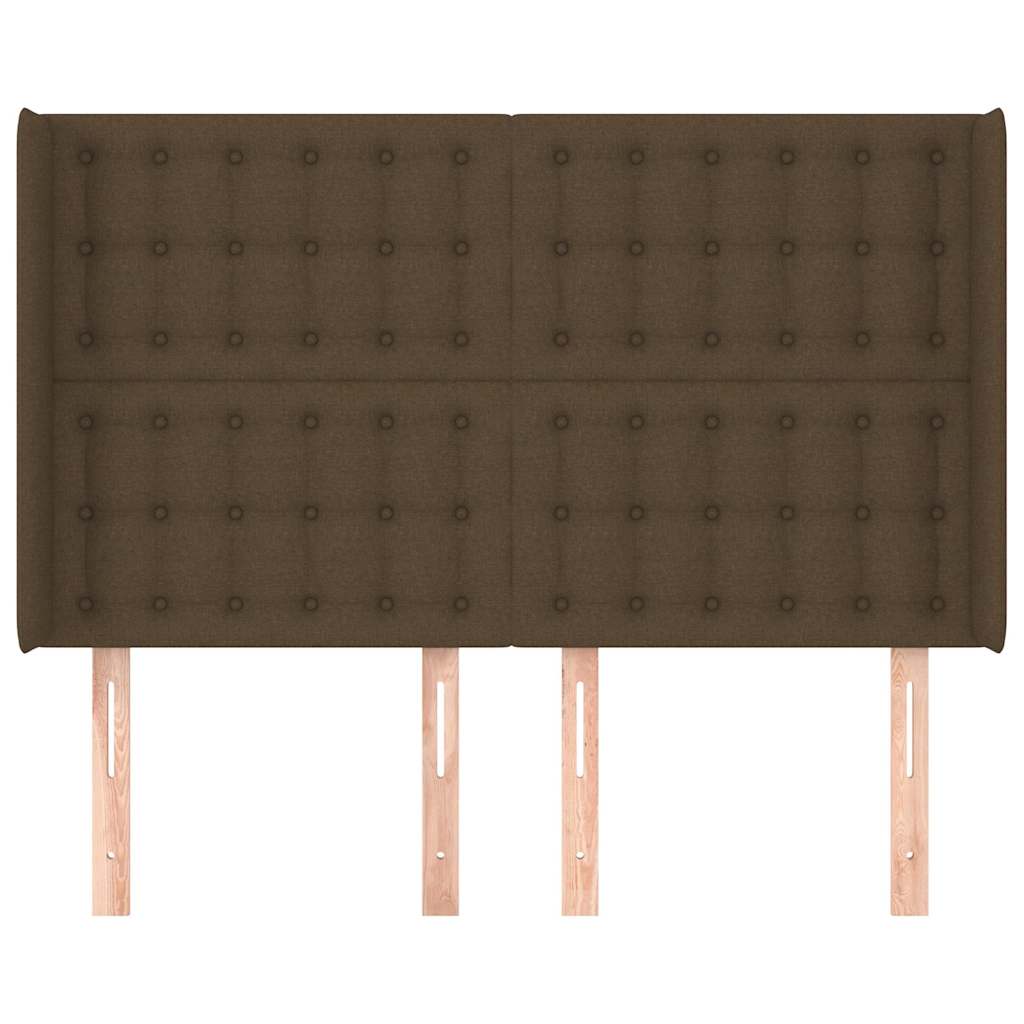 Sötétbarna szövet fejtámla szárnyakkal 147x16x118/128 cm 3