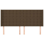 Sötétbarna szövet fejtámla szárnyakkal 203x16x118/128 cm 3