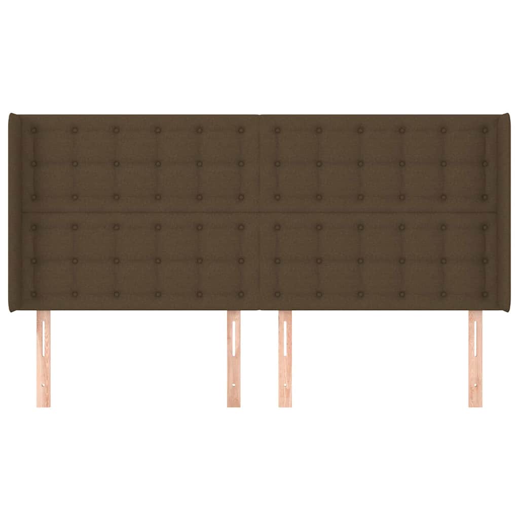 Sötétbarna szövet fejtámla szárnyakkal 203x16x118/128 cm 3