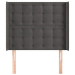 Sötétszürke bársony fejtámla szárnyakkal 83x16x118/128 cm 3